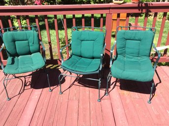 Green Iron Patio Arm Chairs