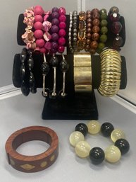 Twenty Bead Bracelets On Stretch Cord