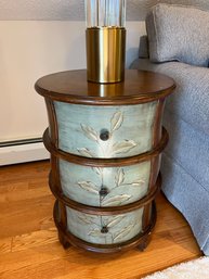 Painted Three Drawer Drum End Table