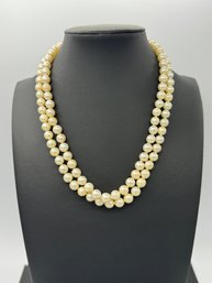 Wonderful Multi Layered Pearl Necklace With A 14k Yellow Gold Clasp