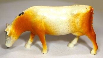 Original Paint Lead Figure Of Grazing Cow