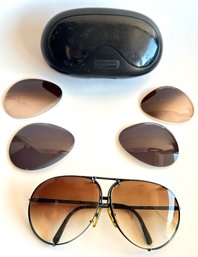 Porsche Design By Carrera 5623 96 Black Aviator Sunglasses  With Case & 4 Extra Lenses