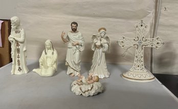 Religious Lenox - Angel, Joseph, Standing Cross, Baby Jesus, Formalities By Baum Bros - Mary & Joseph. KD/E4