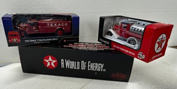 3 Texaco Truck Collectibles ~ New In Box ~ 2 Banks