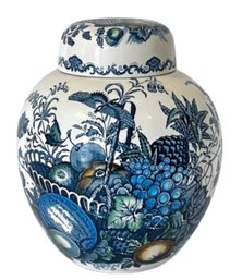 Masons Blue Fruit Basket Ginger Jar