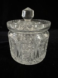 Cut Glass Canister Jar With Lid