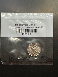 2001-D Uncirculated Roosevelt Dime In Littleton Package