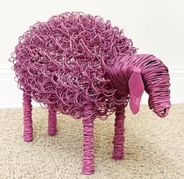 A Modern Art Metal Sheep Sculpture