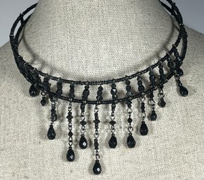 Contemporary Choker Necklace Black Glass