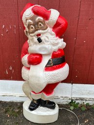 Vintage Black Santa With List 43' Union Brand Blow Mold Christmas Lawn Decoration
