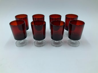 Ruby Luminarc Cordial Glasses