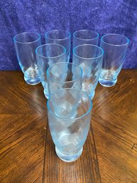 Blue Crystal Glass Tall Glasses