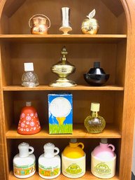 Contents Of Shelf - Vintage Collectable Avon Bottles, Jugs, & More