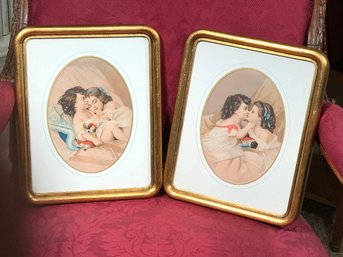 Two Lovely Antique Victorian Prints By John Henry Bufford (1830 - 1900) - Lovely Gold Gilt Frames - Lovely !