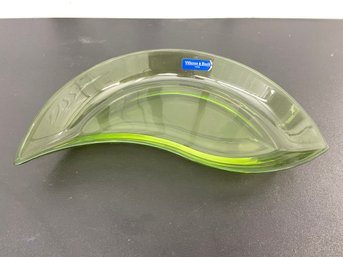 Villeroy & Boch Green Glass Serving Snack Dish 11x6 No Chips