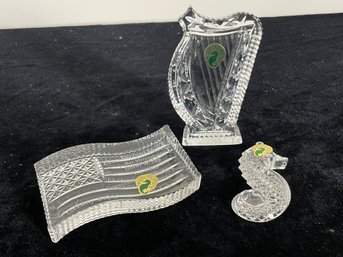 3 Piece Waterford Glass Figurine Collection