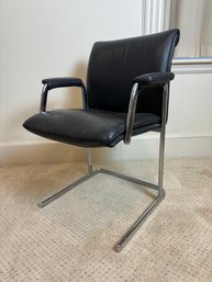 Milo Baughman Style Cantilever Arm Chair