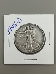 Beautiful 1945-D Walking Liberty Silver Half Dollar