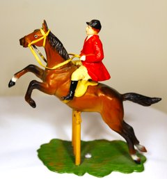 Antique German Super Fine Cold Painted Large Figure Equestrian Horse & Rider