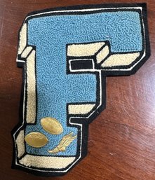 Vintage High School College Varsity Letter ~ F ~ W/track And Football Pins
