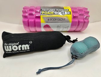 Body Glove Foam Roller, The Original Worm Massager Roller & Equinox The Roll Model Balls