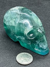 Finely Carved FLOURITE Mineral/Gemstone Skull- 316 Grams In Weight