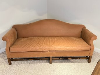 Custom Upholstered Setee In Microfiber