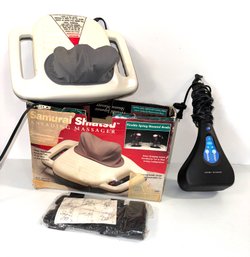 Samurai Shiatsu Kneading Massager And Professional Percussion Massager With Heat By Sharper Image