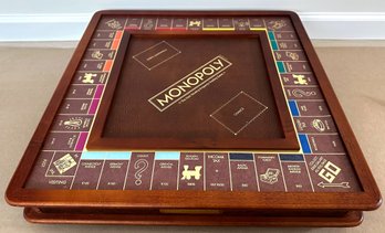 Luxury Edition Wood & Leather Monopoly Game Set, Never Used