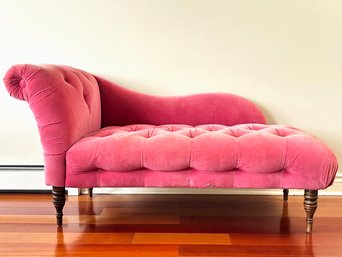 A Chaise Lounge In Tufted Microfiber