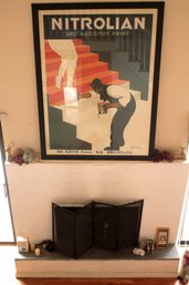 Huge Vintage Original Antique Art Deco Poster For Nitrolian