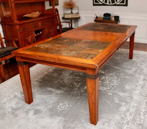 Slate Tile Dining Table With Tapered Post Legs