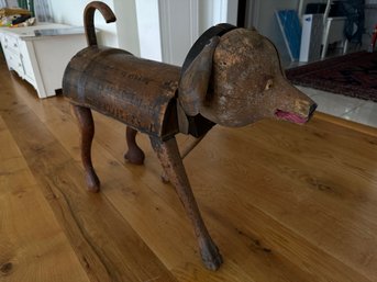 Wood Carved Dog Statue