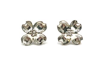 Vintage Sterling Silver Flower Earrings