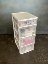 Plastic Storage Drawers With Crafting Materials