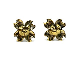 Vintage Ornate Flower Earrings