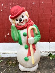 Vintage 1970s Snowman 32' Blow Mold Christmas Lawn Ornament