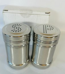 Stainless Salt And Pepper Shakers In Box