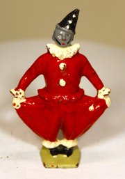 Vintage Bnritains Circus Clown Figure In Red Outfit
