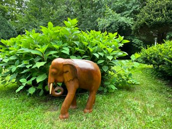Large Wood Carved Elephant