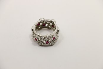 Sterling Silver Cz Ruby Ring Size 8