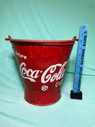 Vintage Coke Coca-Cola Red Aluminum Bucket 11x10 Rare