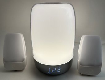 Wake Up Light With Clock & 2 GE Night Lights, All Appear Unused