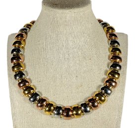 Super Quality Designer Tri Colored Gold Tone Heavy Necklace