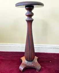 A Carved Mahogany Pedestal, Or Plant Stand