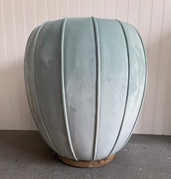 Luxurious Pouf In Pale Blue Cut Velvet