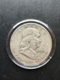 1953-D Benjamin Franklin Silver Half Dollar