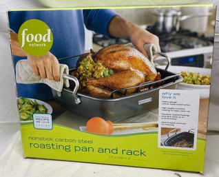 New Food Network Non Stick Carbon Steel Roasting Pan And Rack