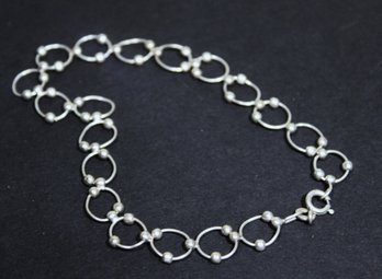 Fine Sterling Silver Circular Link Bracelet 8' Long