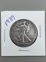 Beautiful 1937 Walking Liberty Silver Half Dollar